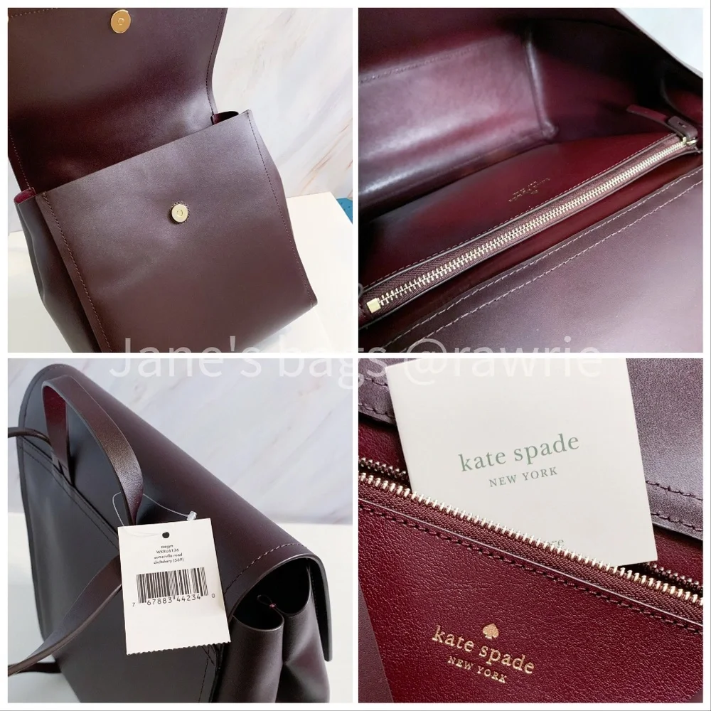 WEEKEND SALE New Kate Spade Smooth Leather Backpack Wine Brown - Picture 4 of 4